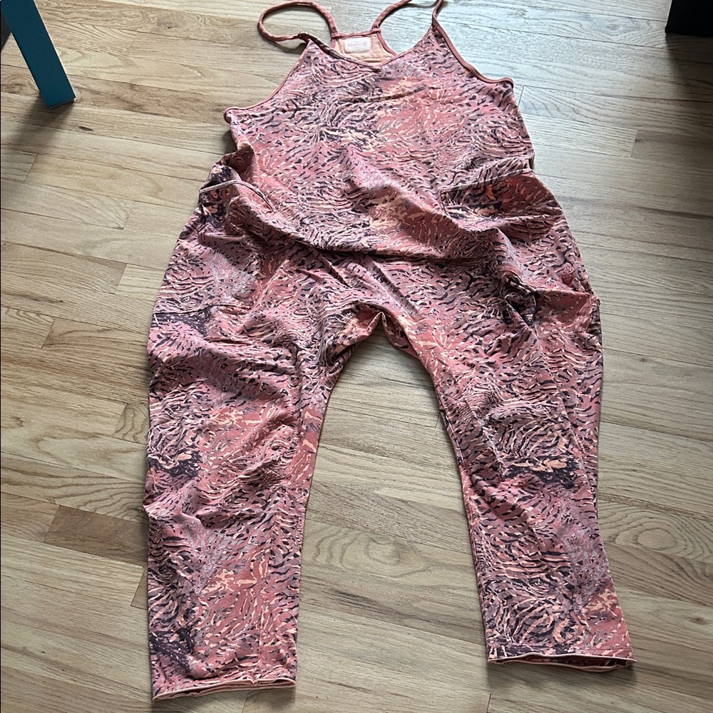 Free People hot shot onesie orange, tan, rust and black Patterned Jumpsuit